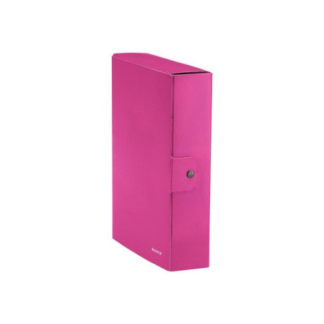 Leitz WOW - Cartella a scatola - larghezza dorsale 80 mm - per 250 x 350 mm - capacità 800 fogli - fucsia metallizzato