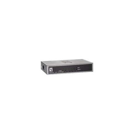 LevelOne GEU-0521 - Switch - unmanaged - 4 x 10/100/1000 + 1 x Gigabit SFP - desktop, montaggio a parete