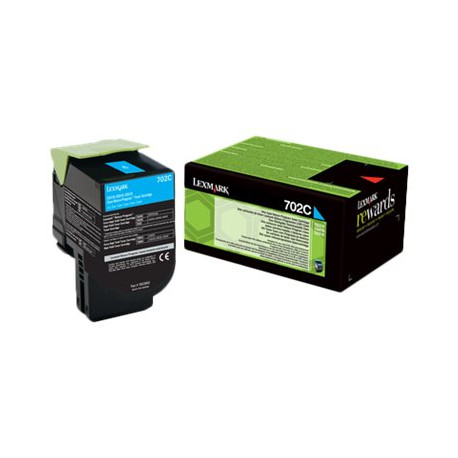 Lexmark 702C - Ciano - originale - cartuccia toner LCCP, LRP - per Lexmark CS310dn, CS310n, CS410dn, CS410dtn, CS410n, CS510de,