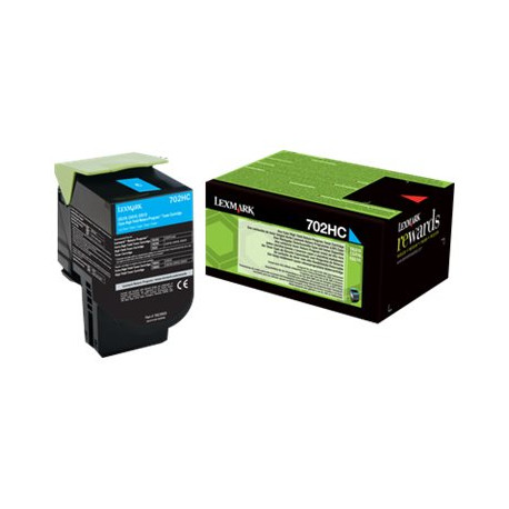 Lexmark 702HC - Alta resa - ciano - originale - cartuccia toner LCCP, LRP - per Lexmark CS310dn, CS310n, CS410dn, CS410dtn, CS4