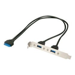 Lindy 2 Port USB 3.0 PC Back Plate - Pannello USB - USB (F) a IDC a 20 pin (F)