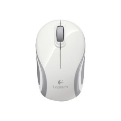 Logitech M187 - Mouse - ottica - senza fili - 2.4 GHz - ricevitore wireless USB - bianco