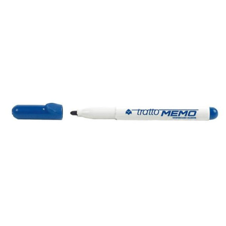 Marcatore Tratto Memo blu p/tonda 4 0 mm tratto 1 0-2 5 mm inchiostro cancellabile a secco per lavagne bianche (conf.12)