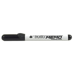 Marcatore Tratto Memo nero p/tonda 4 0 mm tratto 1 0-2 5 mm inchiostro cancellabile a secco per lavagne bianche (conf.12)