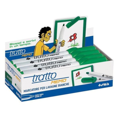 MARCATORE TRATTO MEMO NERO P/TONDA 4 0 MM TRATTO 1 0-2 5 MM INCHIOSTRO CANCELLABILE A SECCO PER LAVAGNE BIANCHE (CONF.12)