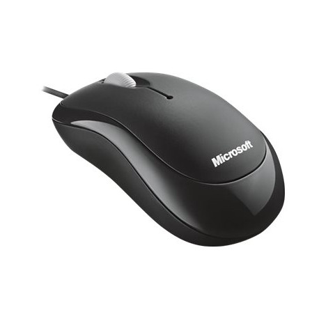 Microsoft Basic Optical Mouse - Mouse - per destrorsi e per sinistrorsi - ottica - 3 pulsanti - cablato - USB - nero