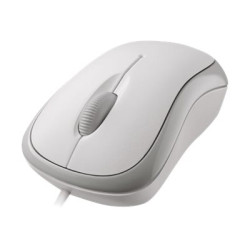 Microsoft Ready Mouse - Mouse - per destrorsi e per sinistrorsi - ottica - 3 pulsanti - cablato - USB - bianco