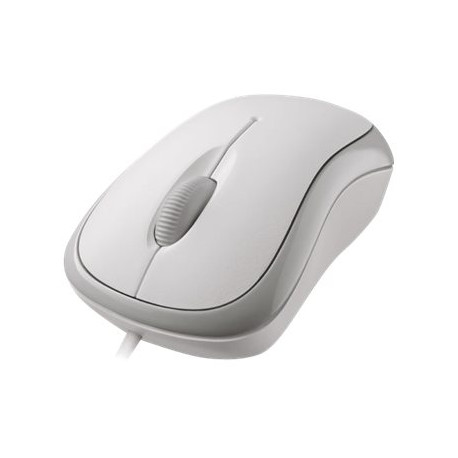 Microsoft Ready Mouse - Mouse - per destrorsi e per sinistrorsi - ottica - 3 pulsanti - cablato - USB - bianco