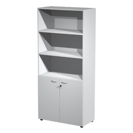 Armadio modulare - a 2 ante basse - 90 x 45,8 x 200 cm - grigio