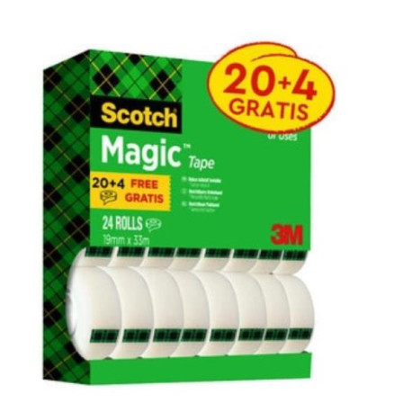 Nastro adesivo invisibile Scotch Magic Value Pack 24 Rotoli da 19 mm x 33 mm