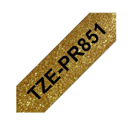 Nastro laminato da 24 mm premium oro glitter con scritta nera (8m)