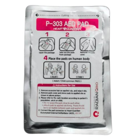 Elettrodi Adulti / Pediatrici DAE Radian Qbio Heartlin Piastre Dura 2 anni RadP303