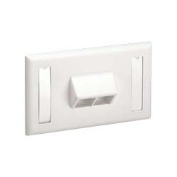 Panduit NetKey Horizontal Sloped Screw-On Faceplate - Faceplate - bianco spento - 1 modulo - 2 porte