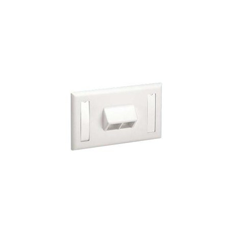 Panduit NetKey Horizontal Sloped Screw-On Faceplate - Faceplate - bianco spento - 1 modulo - 2 porte