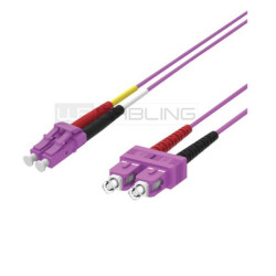 PATCH CORD 2 FIBRE 50/125 OM4 LCD/SCD CAVO ZIP 3X6MM LSHF COLORE VIOLA 2M