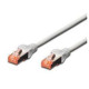 PATCH CORD S/FTP CAT.6 4X2X28AWG CONDUTTORE A TREFOLO GUAINA LSHF GRIGIO 0.5M