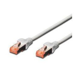 PATCH CORD S/FTP CAT.6 4X2X28AWG CONDUTTORE A TREFOLO GUAINA LSHF GRIGIO 0.5M