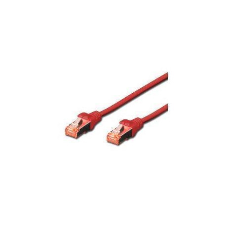 PATCH CORD S/FTP CAT.6 4X2X28AWG CONDUTTORE A TREFOLO GUAINA LSHF ROSSO 0.5M