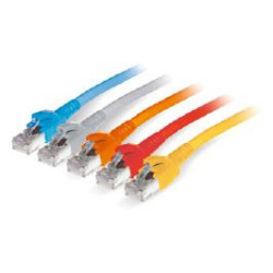 PATCH CORD S/FTP CAT.6A 4X2X26AWG CONDUTTORE A TREFOLO GUAINA FRNC/LSHF COLORE GRIGIO 1M