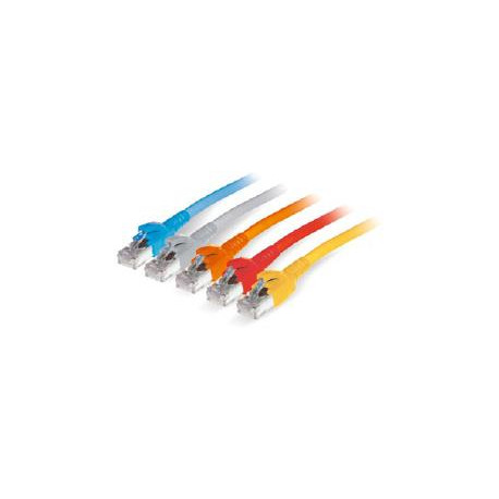 PATCH CORD S/FTP CAT.6A 4X2X26AWG CONDUTTORE A TREFOLO GUAINA FRNC/LSHF COLORE GRIGIO 1M