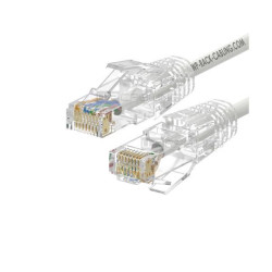 PATCH CORD SLIM U/UTP CAT.6A 4X2X28AWG CONDUTTORE A TREFOLO GUAINA LSHF COLORE BIANCO 1M