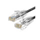 PATCH CORD SLIM U/UTP CAT.6A 4X2X28AWG CONDUTTORE A TREFOLO GUAINA LSHF COLORE NERO 0.5M