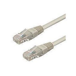 PATCH CORD U/UTP CAT.5E 4X2X26AWG CONDUTTORE A TREFOLO GUAINA PVC COLORE GRIGIO 0.5M