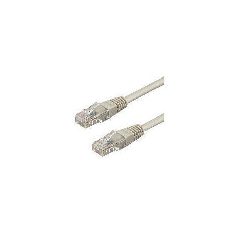 PATCH CORD U/UTP CAT.5E 4X2X26AWG CONDUTTORE A TREFOLO GUAINA PVC COLORE GRIGIO 0.5M