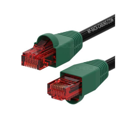 PATCH CORD U/UTP CAT.6 4X2X24AWG CONDUTTORE A TREFOLO GUAINA LDPE PER ESTERNO COLORE NERO 3M