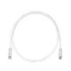 PATCH CORD U/UTP CAT.6 4X2X24AWG CONDUTTORE A TREFOLO GUAINA PVC COLORE BIANCO 1M