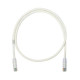 PATCH CORD U/UTP CAT.6 4X2X24AWG CONDUTTORE A TREFOLO GUAINA PVC COLORE BIANCO 1M