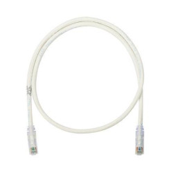 PATCH CORD U/UTP CAT.6 4X2X24AWG CONDUTTORE A TREFOLO GUAINA PVC COLORE BIANCO 1M