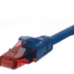 PATCH CORD U/UTP CAT.6 4X2X26AWG CONDUTTORE A TREFOLO GUAINA PVC BLU 0.5M