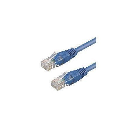 PATCH CORD U/UTP CAT.6 4X2X26AWG CONDUTTORE A TREFOLO GUAINA PVC BLU 1M