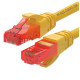 PATCH CORD U/UTP CAT.6 4X2X26AWG CONDUTTORE A TREFOLO GUAINA PVC GIALLO 0.2M