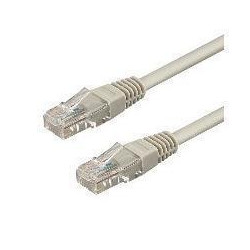 PATCH CORD U/UTP CAT.6 4X2X26AWG CONDUTTORE A TREFOLO GUAINA PVC GRIGIO 1M