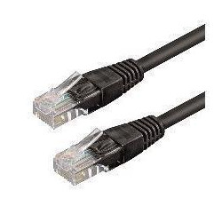 PATCH CORD U/UTP CAT.6 4X2X26AWG CONDUTTORE A TREFOLO GUAINA PVC NERO 1M