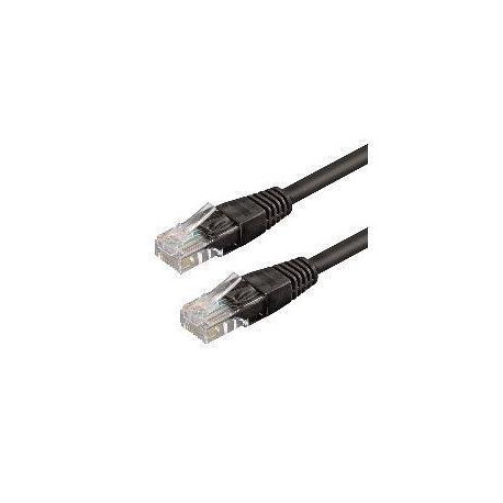 PATCH CORD U/UTP CAT.6 4X2X26AWG CONDUTTORE A TREFOLO GUAINA PVC NERO 1M