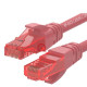 PATCH CORD U/UTP CAT.6 4X2X26AWG CONDUTTORE A TREFOLO GUAINA PVC ROSSO 0.2M