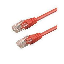 PATCH CORD U/UTP CAT.6 4X2X26AWG CONDUTTORE A TREFOLO GUAINA PVC ROSSO 1M