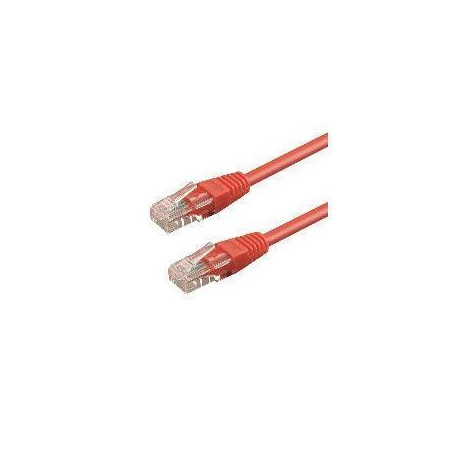 PATCH CORD U/UTP CAT.6 4X2X26AWG CONDUTTORE A TREFOLO GUAINA PVC ROSSO 1M