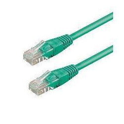 PATCH CORD U/UTP CAT.6 4X2X26AWG CONDUTTORE A TREFOLO GUAINA PVC VERDE 0.5M