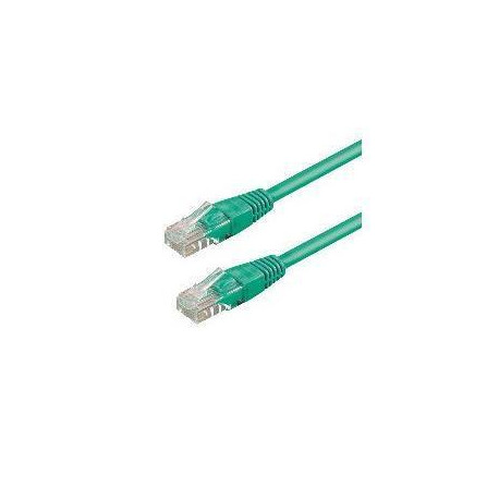 PATCH CORD U/UTP CAT.6 4X2X26AWG CONDUTTORE A TREFOLO GUAINA PVC VERDE 0.5M