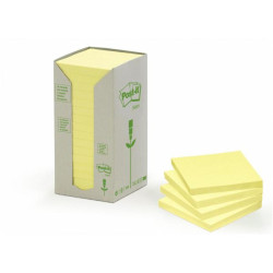 Post-it note in carta riciclata giallo 654-1T - - 76x76mm 100 fg. (conf.16)