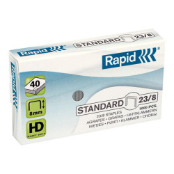 Rapid Standard - Punti metallici - 23/8 - 8 mm - acciaio galvanizzato - pacco da 1000 - per Fashion HD110