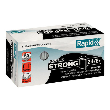 Rapid Super Strong - Punti metallici - 24/8 - 8.5 mm - acciaio galvanizzato - pacco da 5000 - per Classic K1, K2- Supreme S50