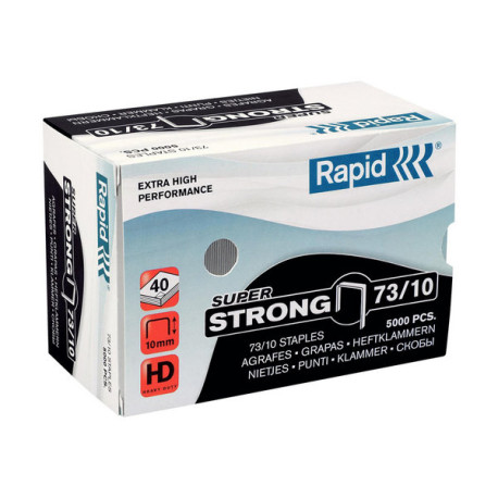 Rapid Super Strong - Punti metallici - 73/10 - 10 mm - acciaio galvanizzato - zincato - pacco da 5000 - per Rapid HD31- Classic