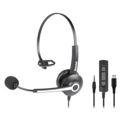 Renova C J M - Cuffia Business mono aurale con mic. combo USB-C e Jack