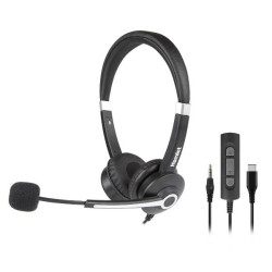 Renova C J S - Cuffia Business bi-aurale con mic. combo USB-C e Jack