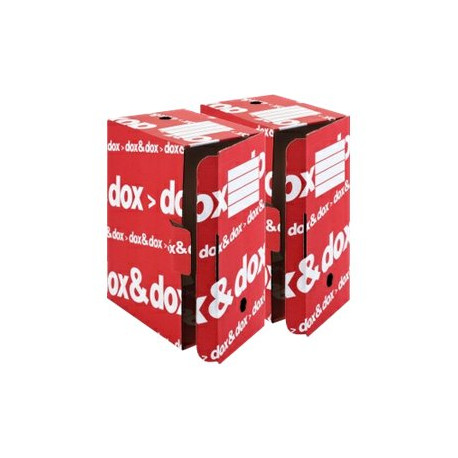 Rexel Dox & Dox - Cartella a scatola - larghezza dorsale 170 mm - bianco/rosso